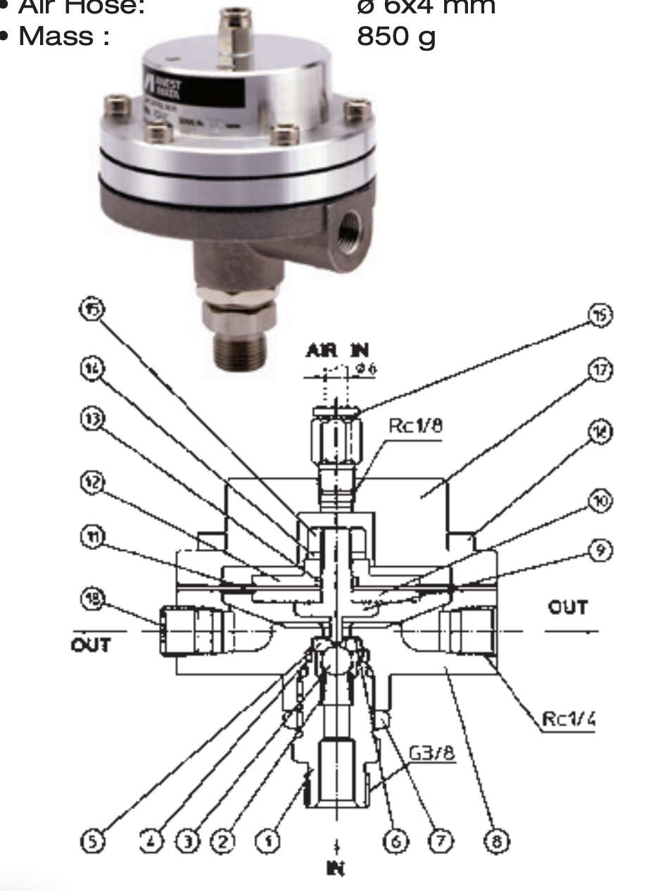 IWATA 94758410 Diaphragm Holder for FCV-31IN-S1