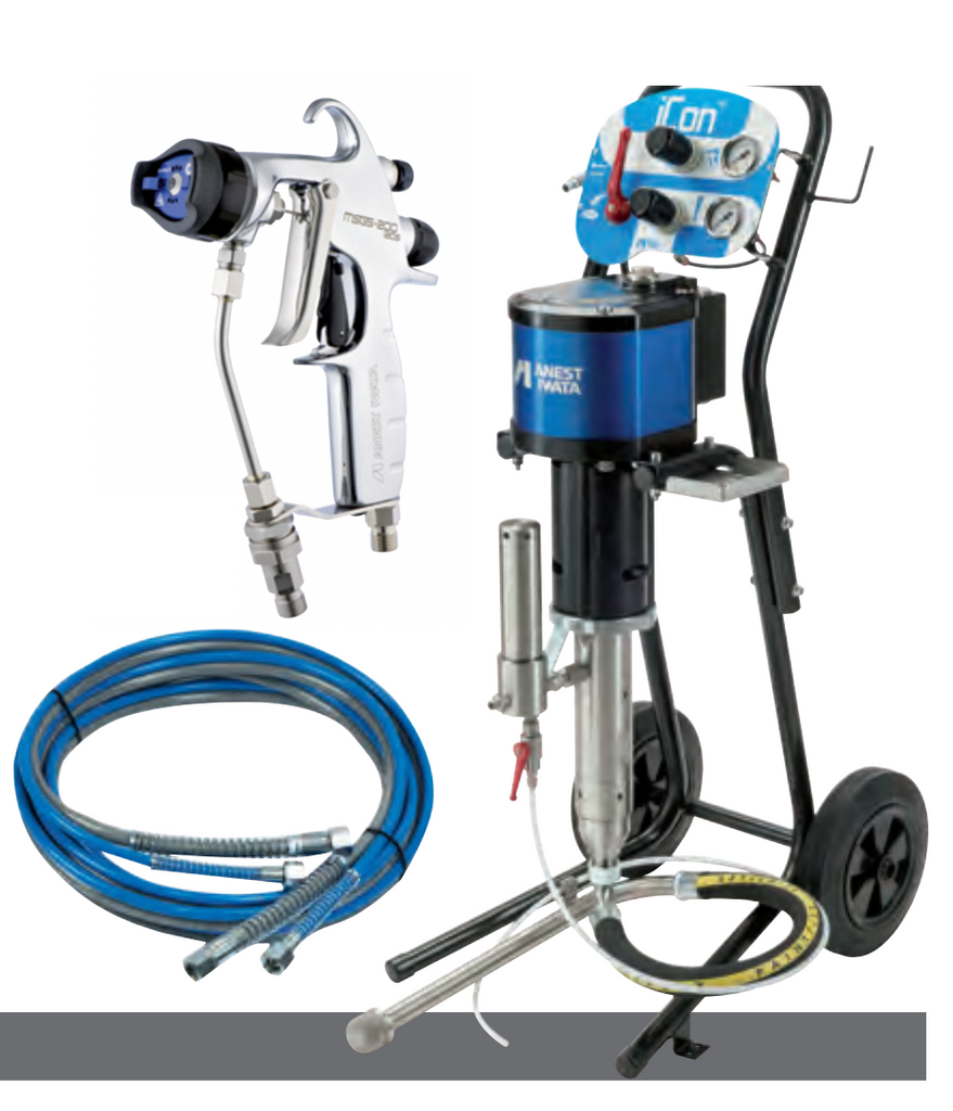 IWATA ICON Series 7170-T ICON ICON-M433N-S2 36:1 3655 PSI Multi Spray Pump & Kit w/ Assembled on Cart Frame