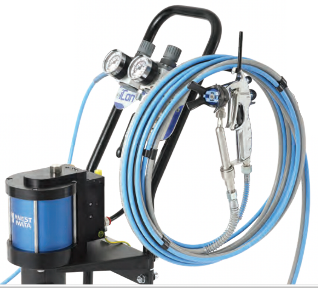 IWATA 140009A0-T ICON ICON-M233N-H2 30:1 Multi Spray Pump & Kit - Assembled on Cart Frame & Hopper Set