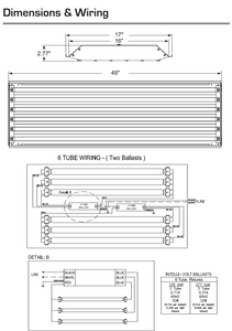 GFS High Bay/General Purpose Lighting - 6 tube  x 4' Length (T5 / 120-227V / 54W)