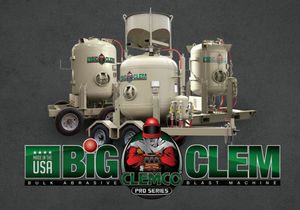 Clemco 30907  Pro-Series Big Clem Bulk Buster Blast Machine (60-cuft., 2-operator Stations w/ Electric Remote: 62"W x 108"H x 109"D) - Skid Mounted