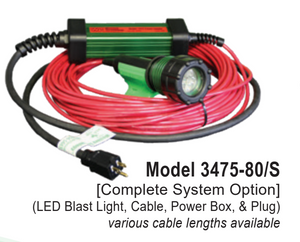 Western Technology 3475 6-LED Blast Light, Polyurethane-Wrapped Aluminum, No-Air, 100Ft Cable, Power Box, & Cord Plug Includes 3112HC-LED Stanchion