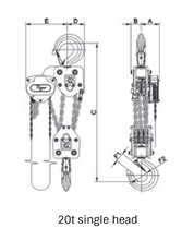 Load image into Gallery viewer, Tiger Lifting TCB-2000-30 20 tons Capacity 30-ft Std. Lift Premium Chain Block TCB with Overload Protection