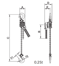 Load image into Gallery viewer, Tiger Lifting TLH-0025-10 0.25-ton 10-ft. Std. Lift Mini Lever Chain Hoist TLH