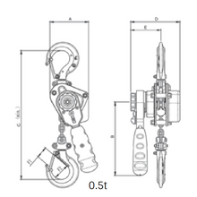 Load image into Gallery viewer, Tiger Lifting TLH-0050-10 0.50-ton 10-ft. Std. Lift Mini Lever Chain Hoist TLH