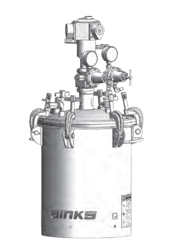 Binks 183S Series 15-gal Stainless Steel Pressure Tank - Extra Sensitive w/ Gun Regulation