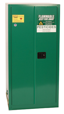 Eagle Pesticide One Drum Vertical Safety Cabinet, 55 Gal., 1 Shelf, 2 Door, Self Close, Green