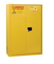 Eagle 60-gal.capacity Flammable storage Cabinet w/ 5 Shelves & 2 Door-Sliding Self Close - Yellow