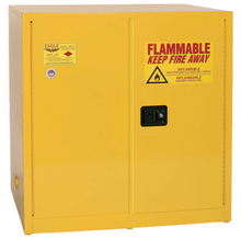 Load image into Gallery viewer, Eagle Work Bench Flammable Liquid Safety Cabinet, 60 Gal. 1 Shelf, 2 Door, Manual Close, Yellow