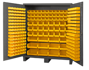 Durham SSC-722484-BDLP-264-95 Cabinet, 14 Gauge , 264 Yellow Bins , 72 X 24 X 84