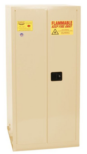 Eagle One Drum Vertical Safety Cabinet, 55 Gal., 1 Shelf, 2 Door, Manual Close, Beige
