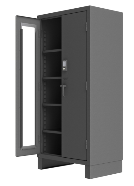 Durham 3702CXC-BLP4S-95 Access Control Cabinet, 14 Gauge, 4 Shelves , 36 X 24 X 78