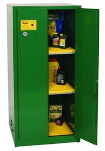 Eagle Pesticide Safety Cabinet, 60 Gal., 2 Shelves, 2 Door, Manual Close, Green