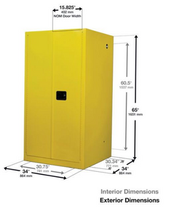 Eagle Pesticide Safety Cabinet, 60 Gal., 2 Shelves, 2 Door, Manual Close, Green