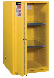 Sure-Grip® EX 60-gal.capacity Flammable Cabinet w/  2 Shelves & 1 Bi-Fold/Sliding Self-Close Door - Yellow