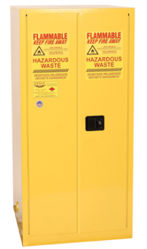 Eagle Haz-Mat One Drum Vertical Safety Cabinet, 55 Gal., 1 Shelf, 2 Door, Self Close, Yellow