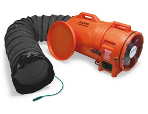 Allegro 12" Axial Explosion-Proof (EX) Plastic Blower w/ Canister & 25’ Statically Conductive Ducting, 54 lbs.