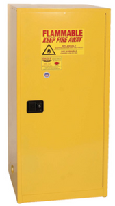 Eagle Flammable Liquid Safety Cabinet, 60 Gal., 2 Shelves, 1 Door, Manual Close, Yellow