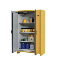 Load image into Gallery viewer, Justrite™ 30-Minute EN Flammable Safety Cabinet, 45 Gal., 3 shelves, 2 hybrid-close doors, Yellow