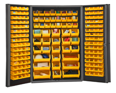 Durham DC48-176-95 Cabinet, 14 Gauge, 176 Yellow Bins , 48 X 24 X 72