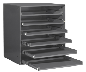 Durham 321B-95 Large Heavy Duty Bearing Slide Rack, 6 Compartments