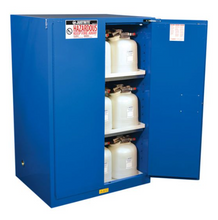 Load image into Gallery viewer, Justrite™ Sure-Grip® EX Hazardous Material Safety Cab., 90 Gal., 2 shelves, 2 s/c doors, Royal Blue