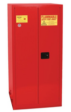 Load image into Gallery viewer, Eagle One Drum Vertical Safety Cabinet, 55 Gal., 1 Shelf, 2 Door, Self Close, Red