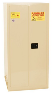 Eagle One Drum Vertical Safety Cabinet, 55 Gal., 1 Shelf, 2 Door, Self Close, Beige