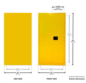 Eagle One Drum Vertical Safety Cabinet, 55 Gal., 1 Shelf, 2 Door, Self Close, Red