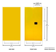 Load image into Gallery viewer, Eagle Haz-Mat One Drum Vertical Safety Cabinet, 55 Gal., 1 Shelf, 2 Door, Self Close, Yellow