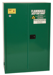 Eagle Pesticide Safety Cabinet, 45 Gal., 2 Shelf, 2 Door, Manual Close, Green