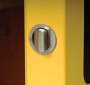 Eagle Haz-Mat One Drum Vertical Safety Cabinet, 55 Gal., 1 Shelf, 2 Door, Self Close, Yellow
