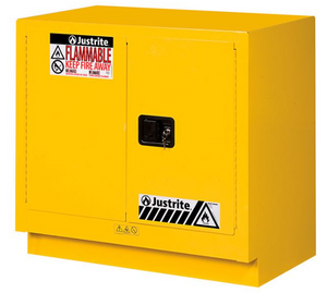 Sure-Grip® EX 23-gal.capacity Under Fume Hood Flammable Cabinet w/ 1 Shelf & 2 Self-Close Doors - Yellow