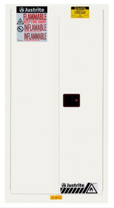 Sure-Grip® EX 55-gal.capacity Flammable Cabinet w/ Drum Support - 1 Drum Vertical, 1 Shelf & 2 Self-Close Doors - White