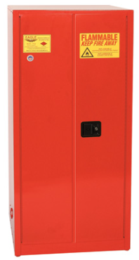 Eagle Paint & Ink storage Cabinet, 96 Gal., 5 Shelves, 2 Door, Manual Close, Red