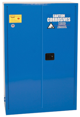 Eagle Acid & Corrosive Metal Safety Cabinet, 45 Gal., 2 Shelf, 2 Door, Manual Close, Blue