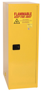 Eagle Deep Space Saver Flammable Liquid Cabinet, 48 Gal., 3 Shelves, 1 Door, Manual Close, Yellow