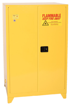 Eagle Tower™ Safety Cabinet, 90 Gal., 2 Shelves, 2 Door, Manual Close, Yellow