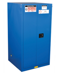 ChemCor® Hazardous Material Safety Cabinet, 60 Gal., 2 shelves, 2 s/c doors, Royal Blue