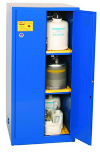 Eagle Acid & Corrosive Metal Safety Cabinet, 60 Gal., 2 Shelves, 2 Door, Man. Close, Blue