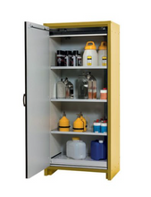 Load image into Gallery viewer, Justrite™ 30-Minute EN Flammable Safety Cabinet, 30 Gal., 3 shelves, 1 hybrid-close door, Yellow