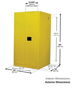 Eagle Acid & Corrosive Metal Safety Cabinet, 60 Gal., 2 Shelves, 2 Door, Man. Close, Blue