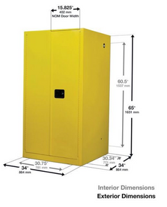 Justrite™ Sure-Grip® EX Corrosives/Acid Steel Safety Cab., 60 Gal., 2 shelves, 2 m/c doors, Blue