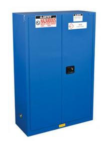 Justrite™ ChemCor® Hazardous Material Safety Cabinet, 45 Gal., 2 shelves, 2 s/c doors, Royal Blue