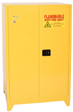 Load image into Gallery viewer, Eagle Tower™ Safety Cabinet, 90 Gal., 2 Shelves, 2 Door, Self Close, Yellow