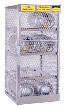 Justrite™ Cylinder locker for safe storage of 8 horizontal 20 or 33-lb. LPG cylinders.