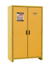 Load image into Gallery viewer, Justrite™ 30-Minute EN Flammable Safety Cabinet, 45 Gal., 3 shelves, 2 hybrid-close doors, Yellow