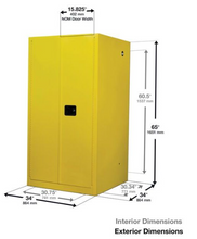 Load image into Gallery viewer, Eagle Acid &amp; Corrosive Metal Safety Cabinet, 60 Gal., 2 Shelf, 2 Door, Self Close, Blue