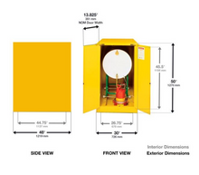 Load image into Gallery viewer, Eagle One Drum Horizontal Safety Cabinet, 55 Gal., 2 Door, Self Close, Yellow
