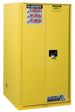 Sure-Grip® EX 90-gal.capacity Flammable Safety Cabinet w/ 2 Shelves & 1 Bi-Fold/Sliding Self Close Door - Yellow